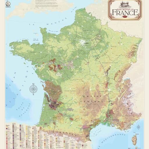 Frankrike vinkart poster kvadratisk NY