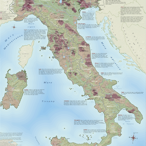 Italia vinkart poster original